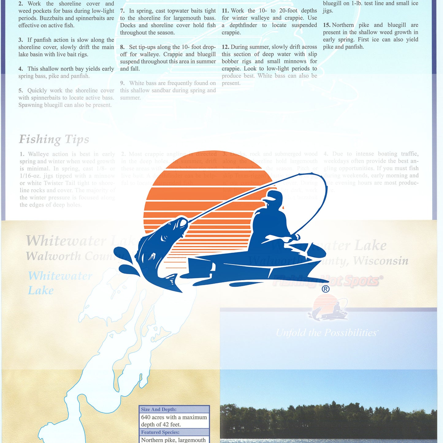 Whitewater Lake (Walworth Co) Fishing Map