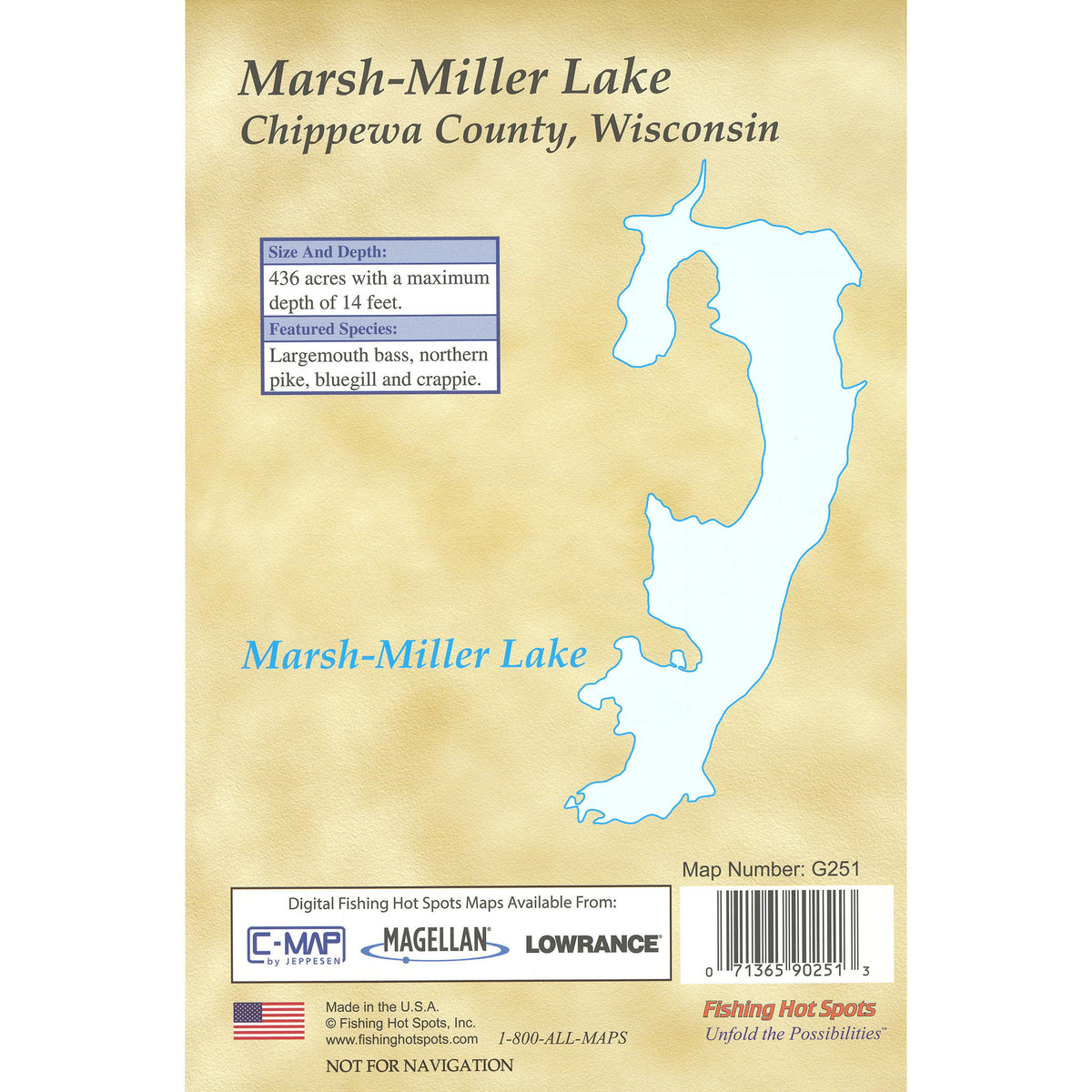 Marsh-Miller Lake (Chippewa Co) Fishing Map