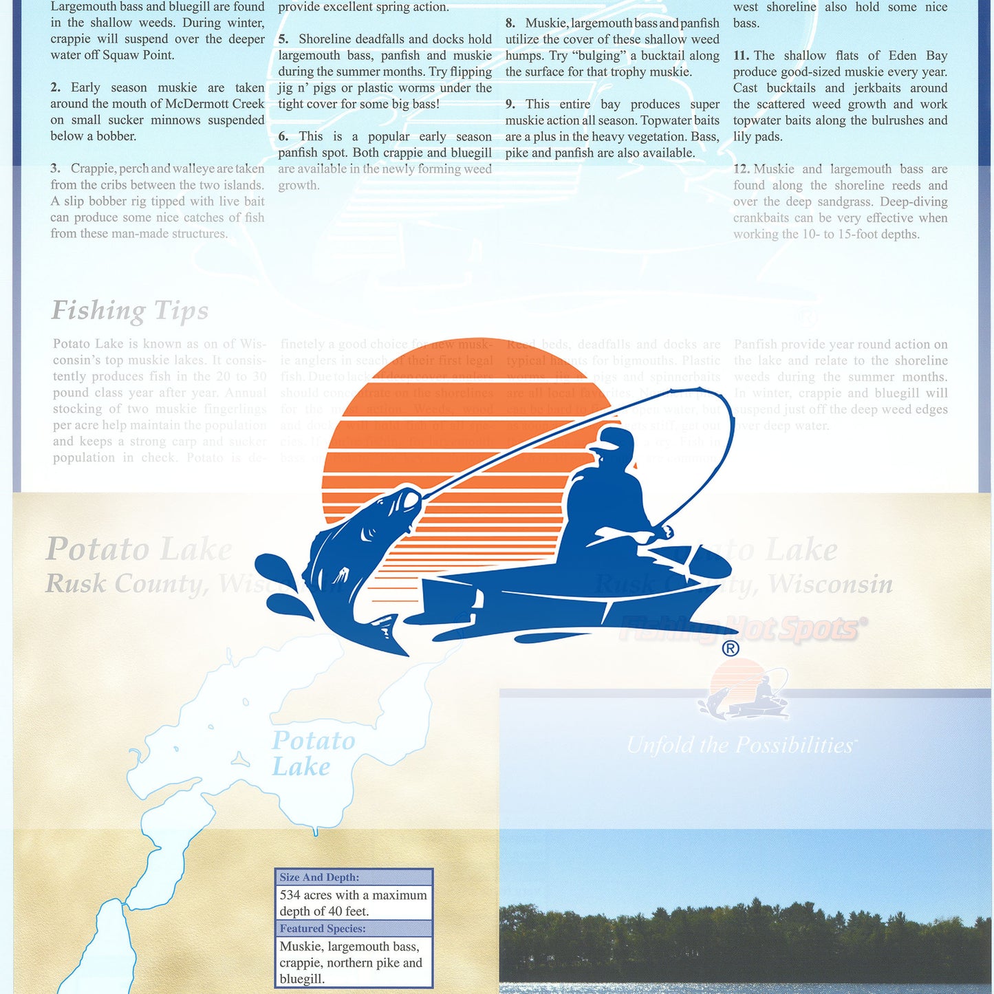 Potato Lake (Rusk Co) Fishing Map