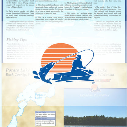 Potato Lake (Rusk Co) Fishing Map