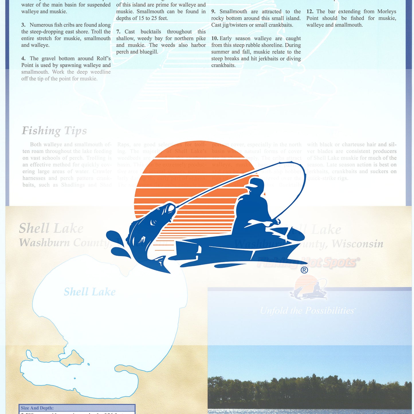 Shell Lake (Washburn Co) Fishing Map