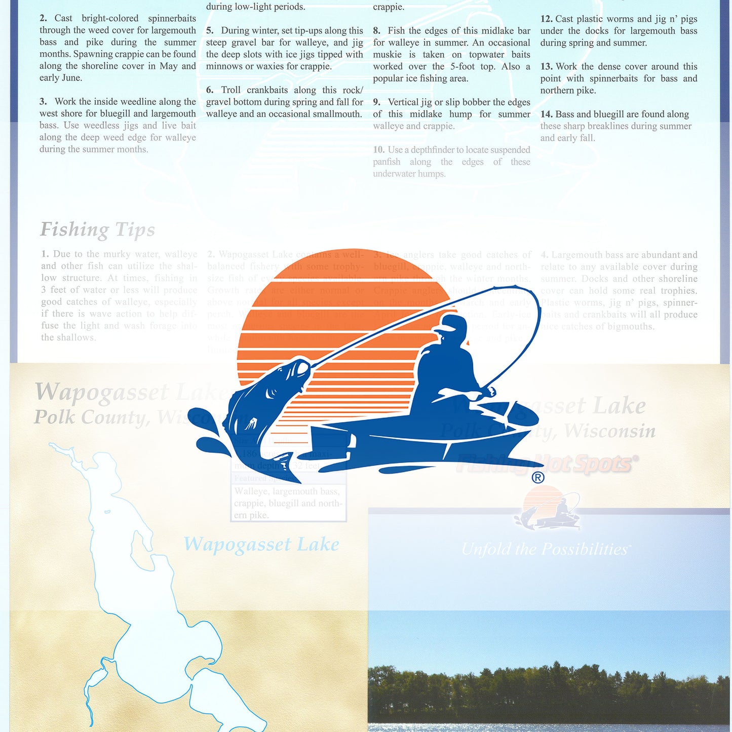 Wapogasset Lake (Polk Co) Fishing Map