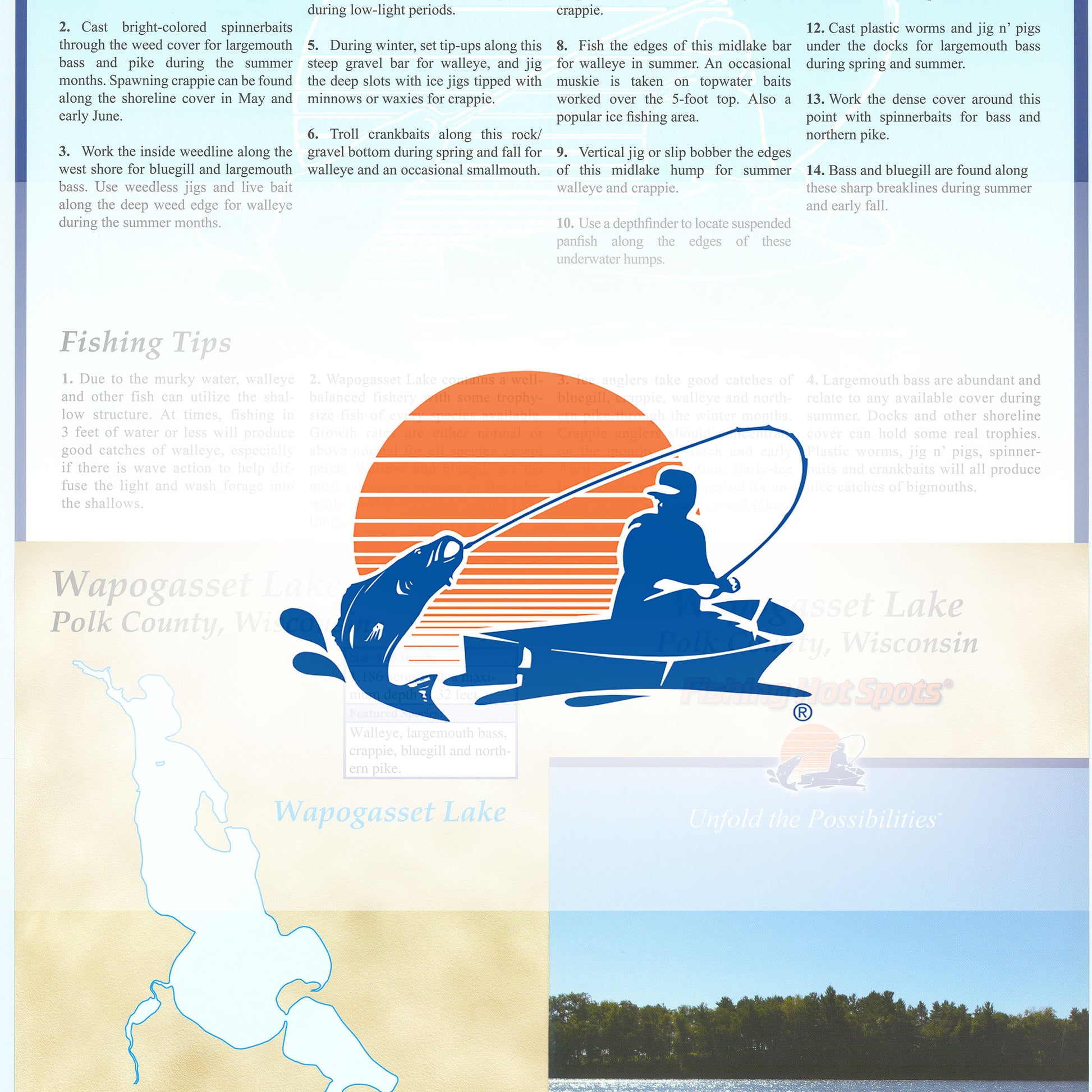 Wapogasset Lake (Polk Co) Fishing Map
