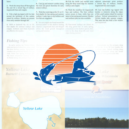 Yellow Lake, Burnett County, Wisconsin fishing map