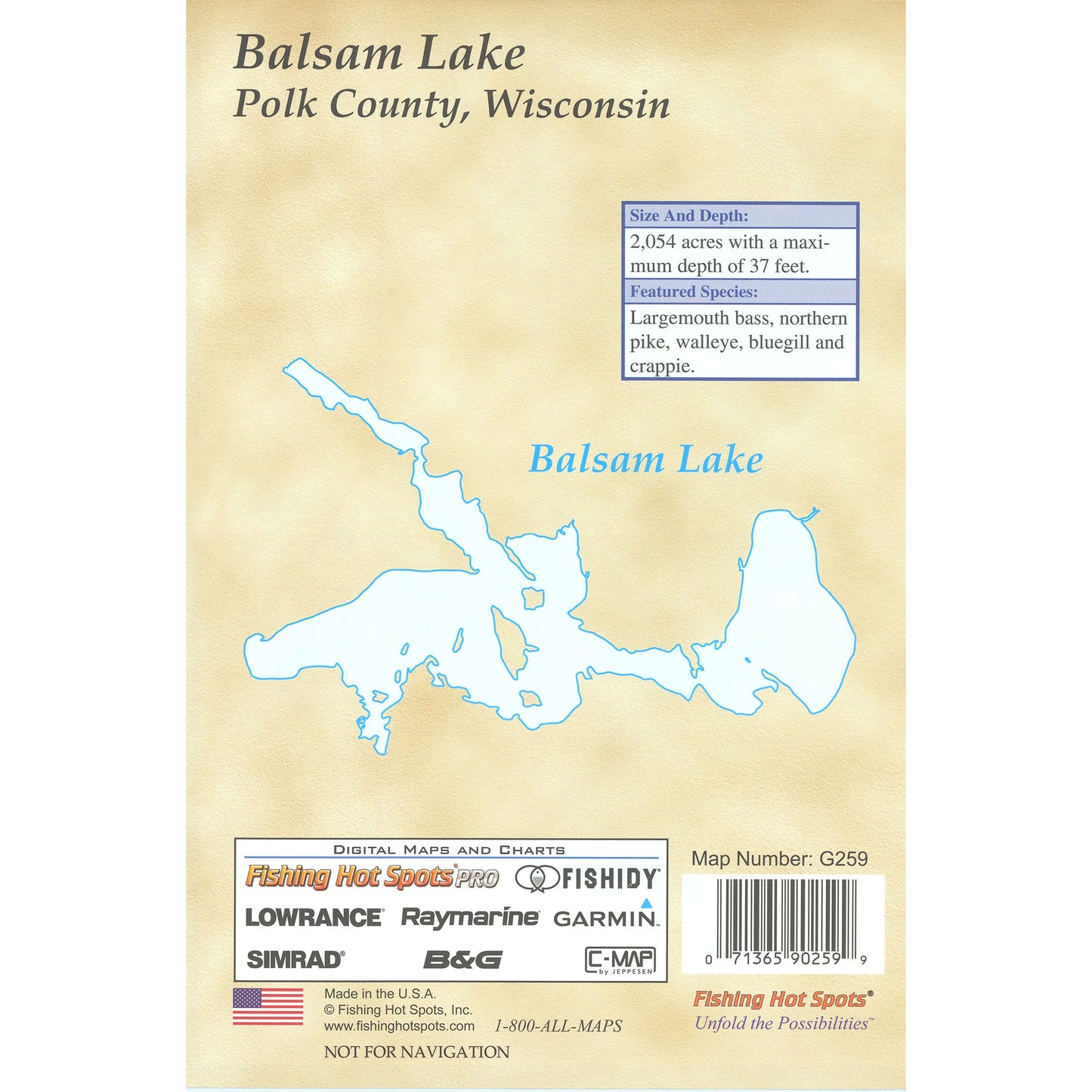 Balsam Lake (Polk Co) fishing map