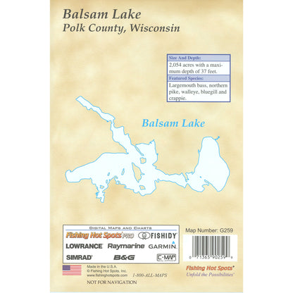 Balsam Lake (Polk Co) fishing map