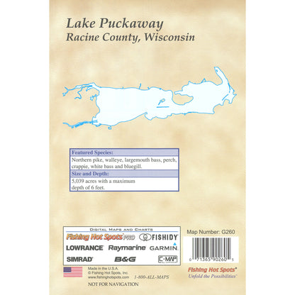 Puckaway Lake Fishing Map (Green Co)