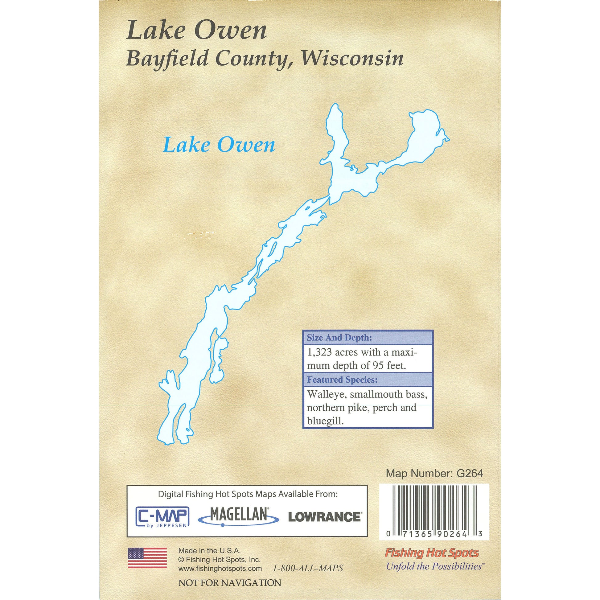 Lake Owen Fishing Map (Bayfield Co)