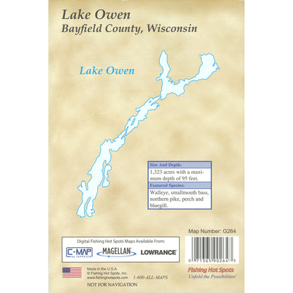 Lake Owen Fishing Map (Bayfield Co)