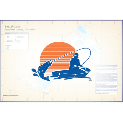 Beulah Lake (Walworth County, Wisconsin) fishing map