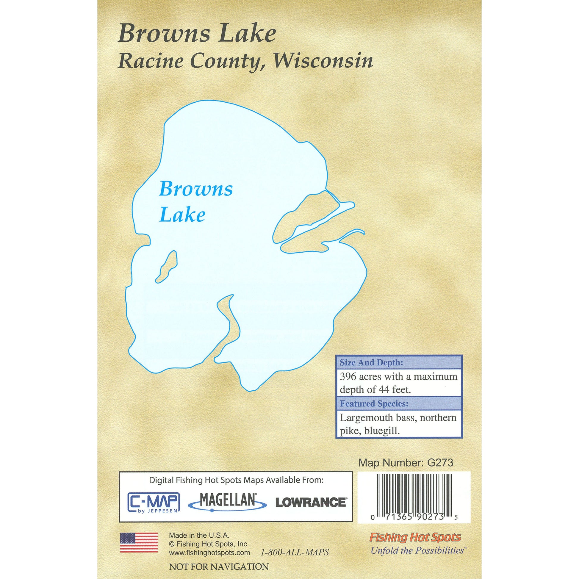 Browns Lake (Racine Co) Fishing Map