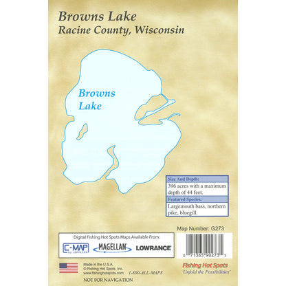 Browns Lake (Racine Co) Fishing Map