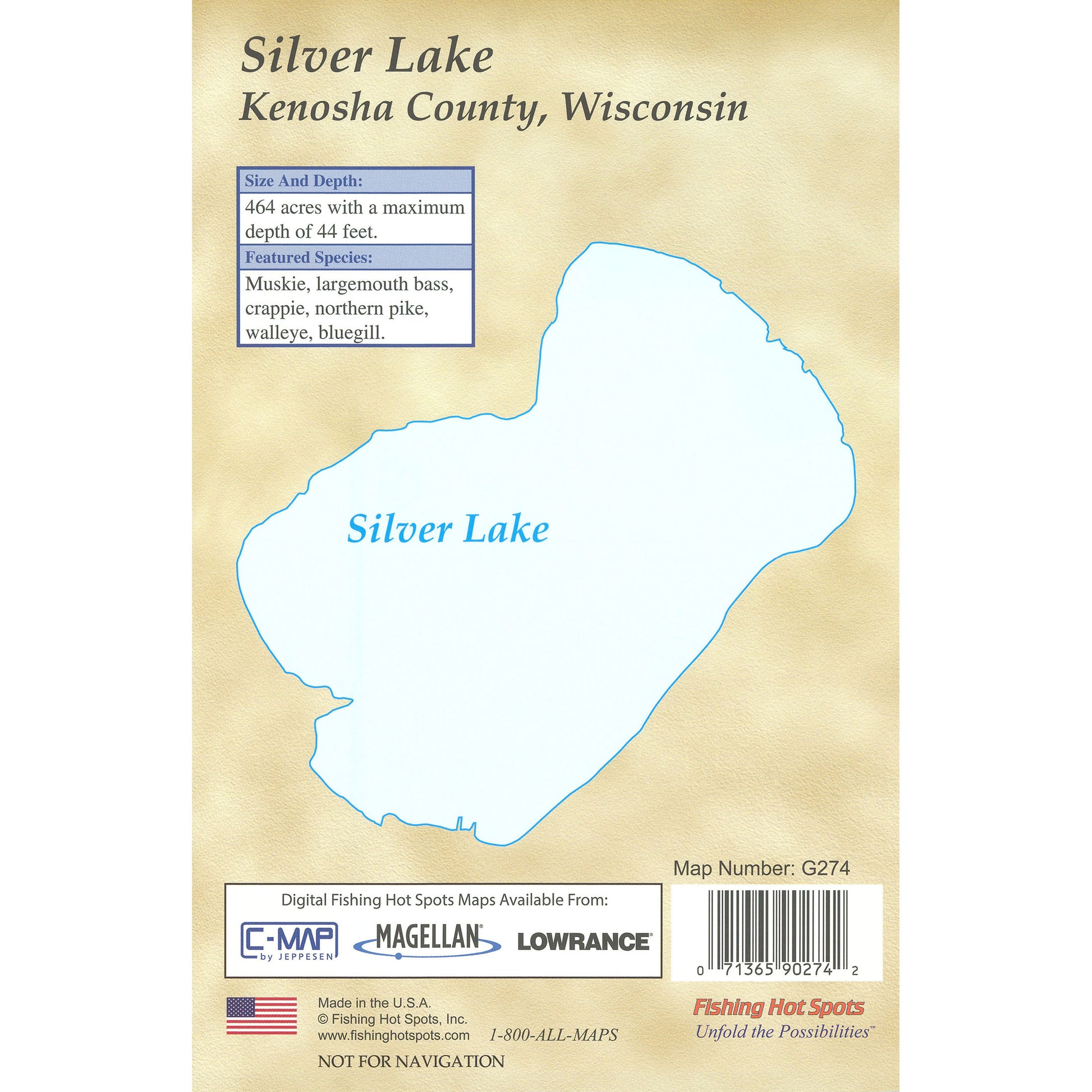 Silver Lake (Kenosha Co) Fishing Map