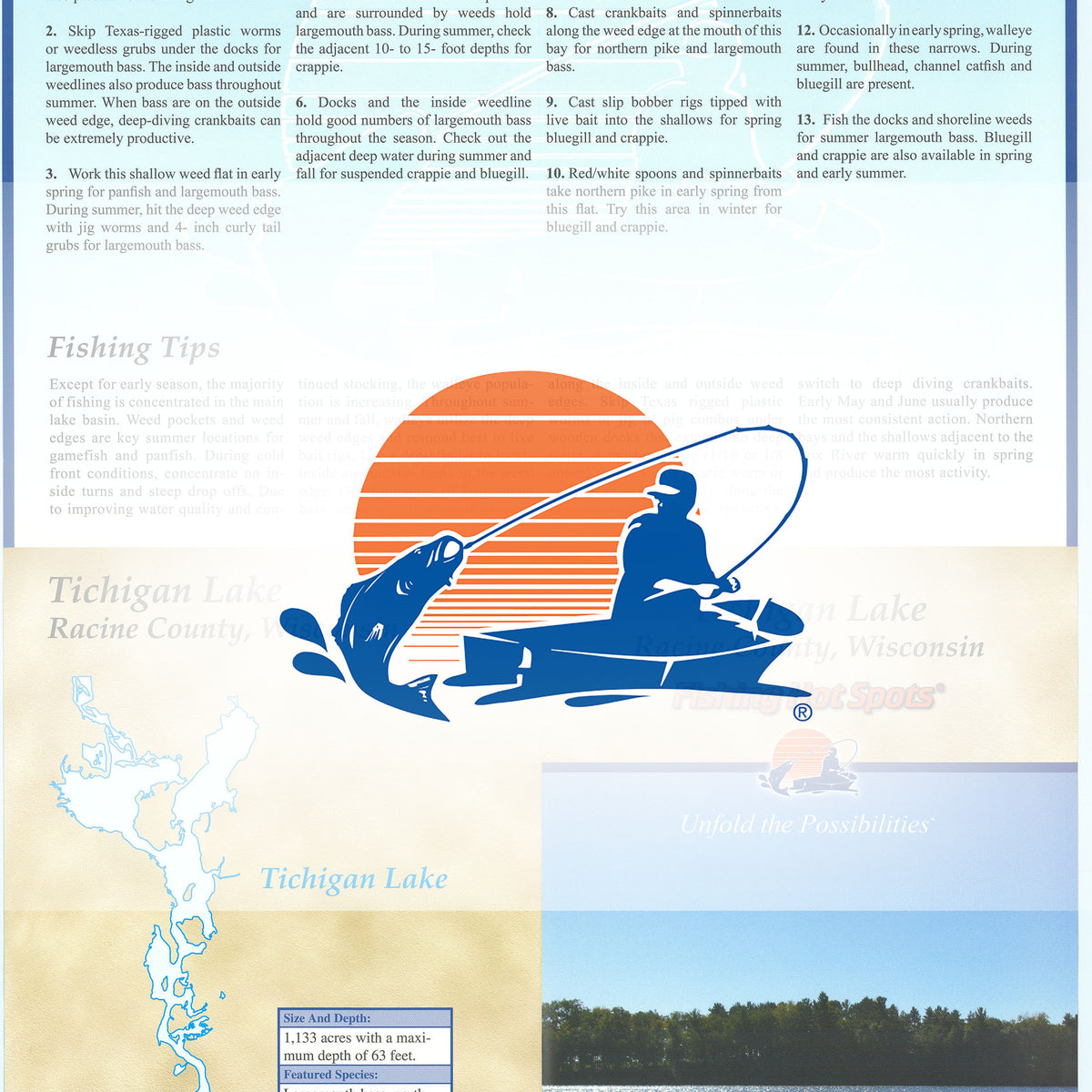 Tichigan Lake (Racine Co) Fishing Map