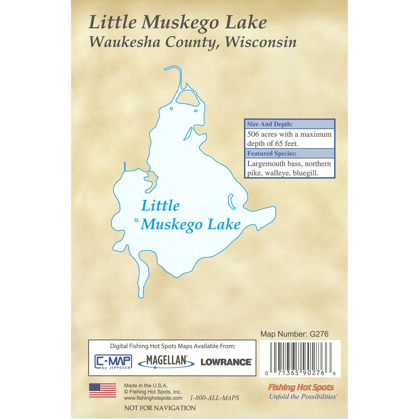 Little Muskego Lake (Waukesha Co) Fishing Map