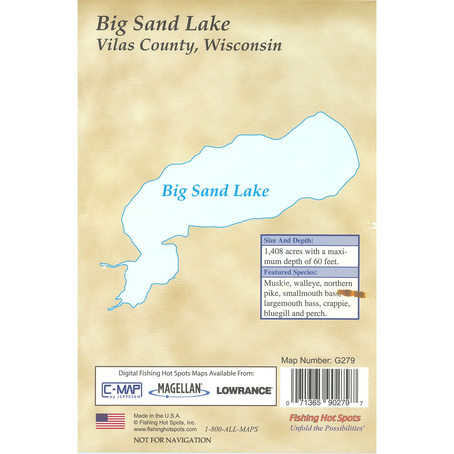 Big Sand Lake (Vilas Co) Fishing Map