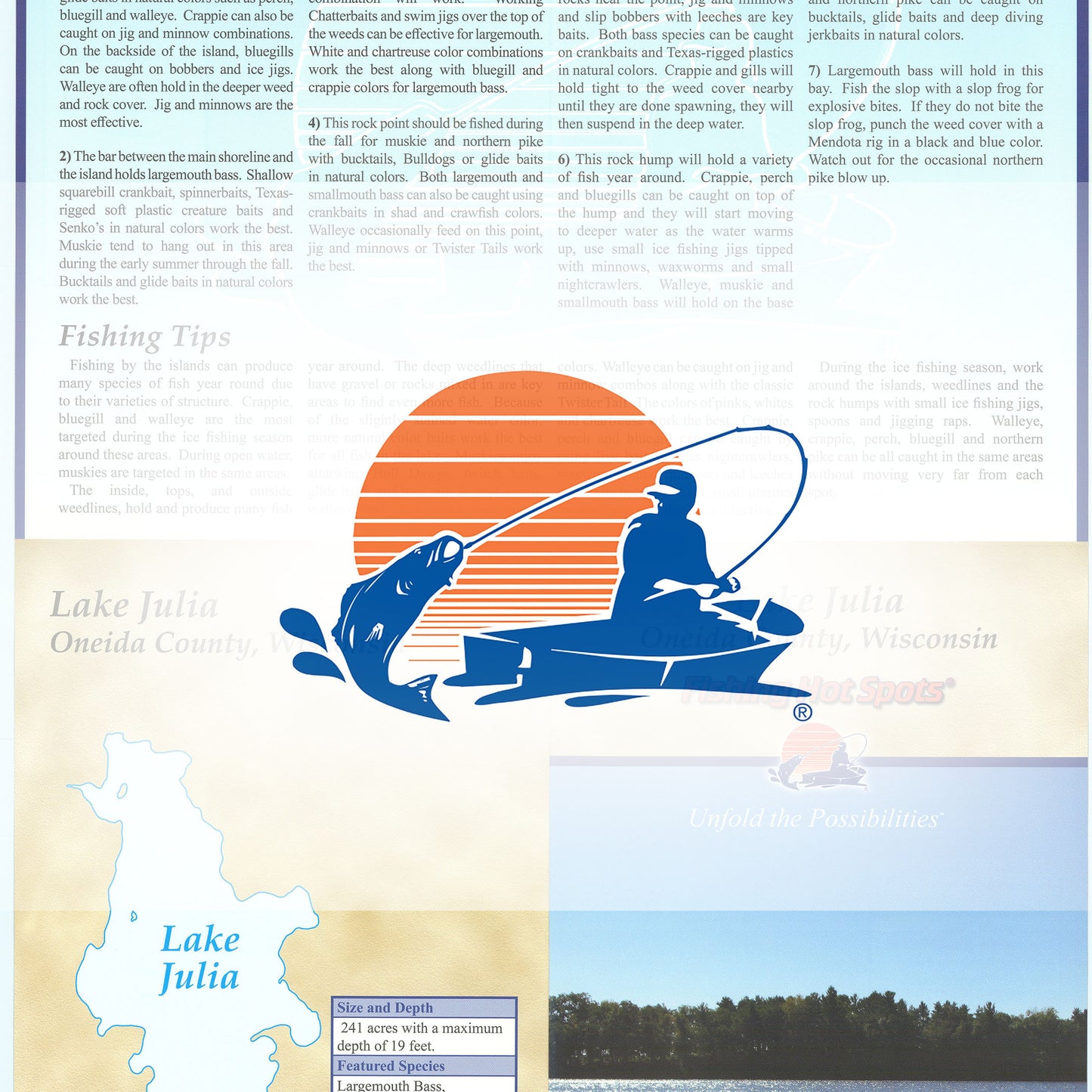 Lake Julia (Oneida County, WI) Fishing Map