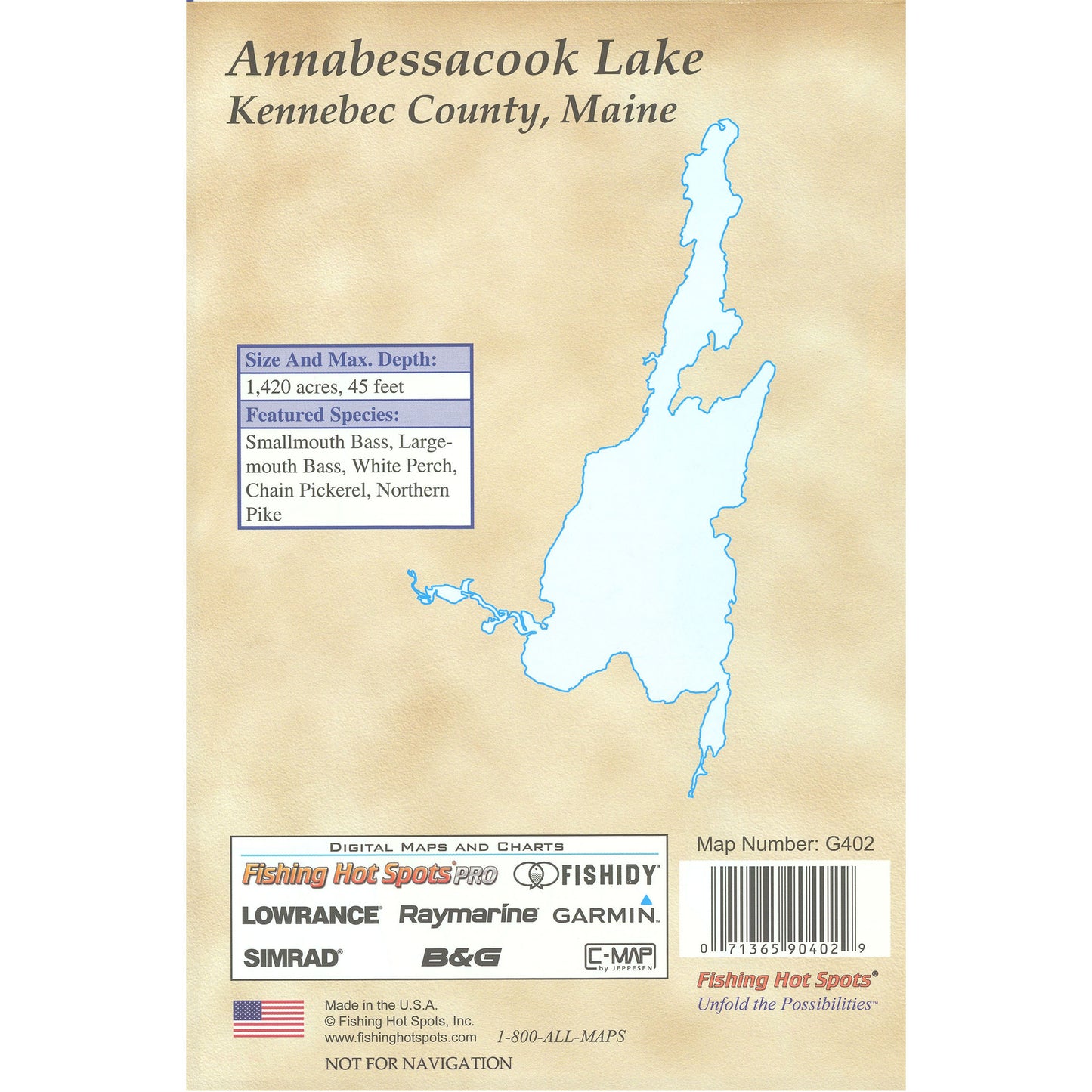 Annabessacook Lake Fishing Map