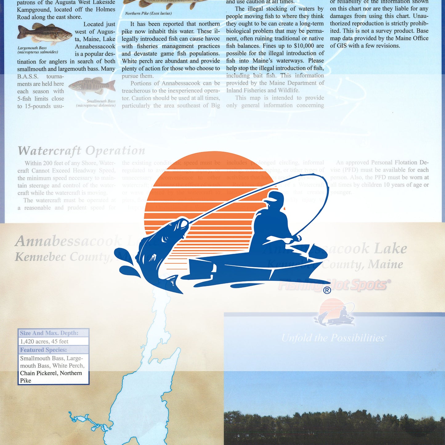 Annabessacook Lake Fishing Map