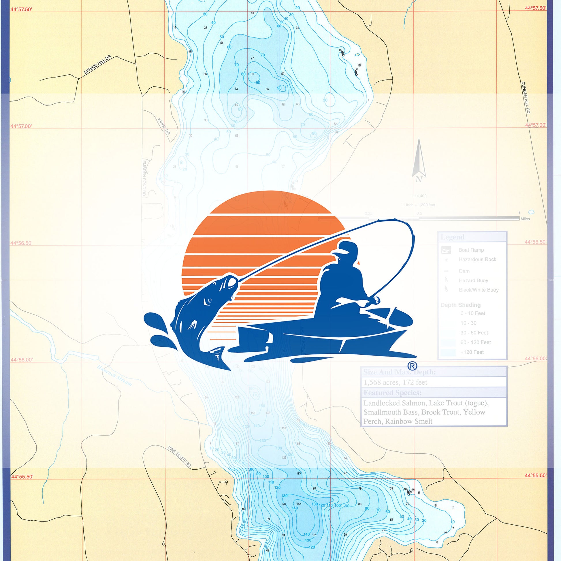 Embden Pond Fishing Map
