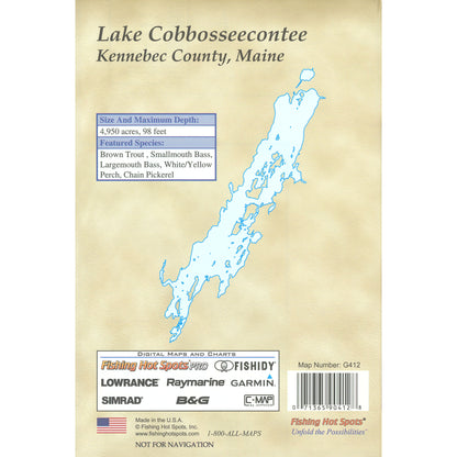 Cobbosseecontee Lake Fishing Map