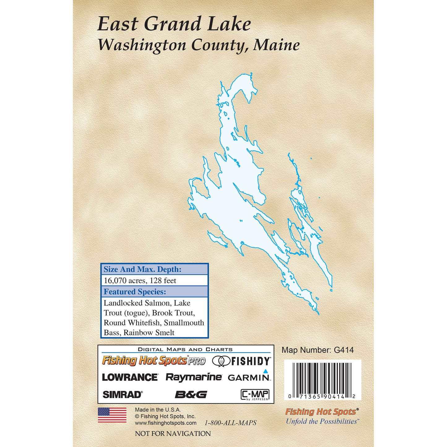 East Grand Lake Fishing Map