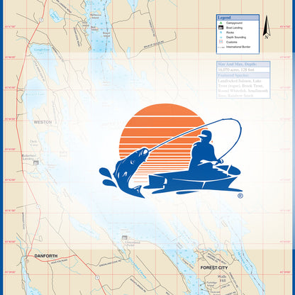 East Grand Lake Fishing Map