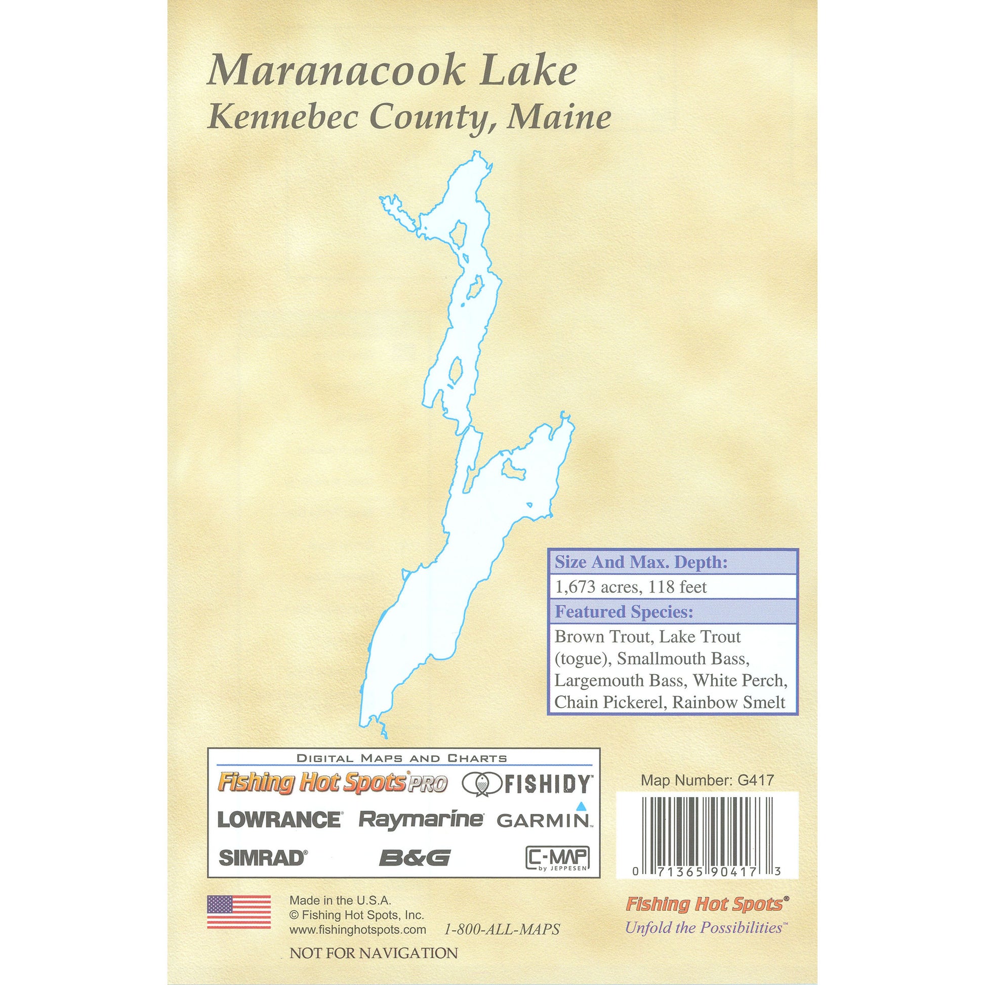 Maranacook Lake Fishing Map