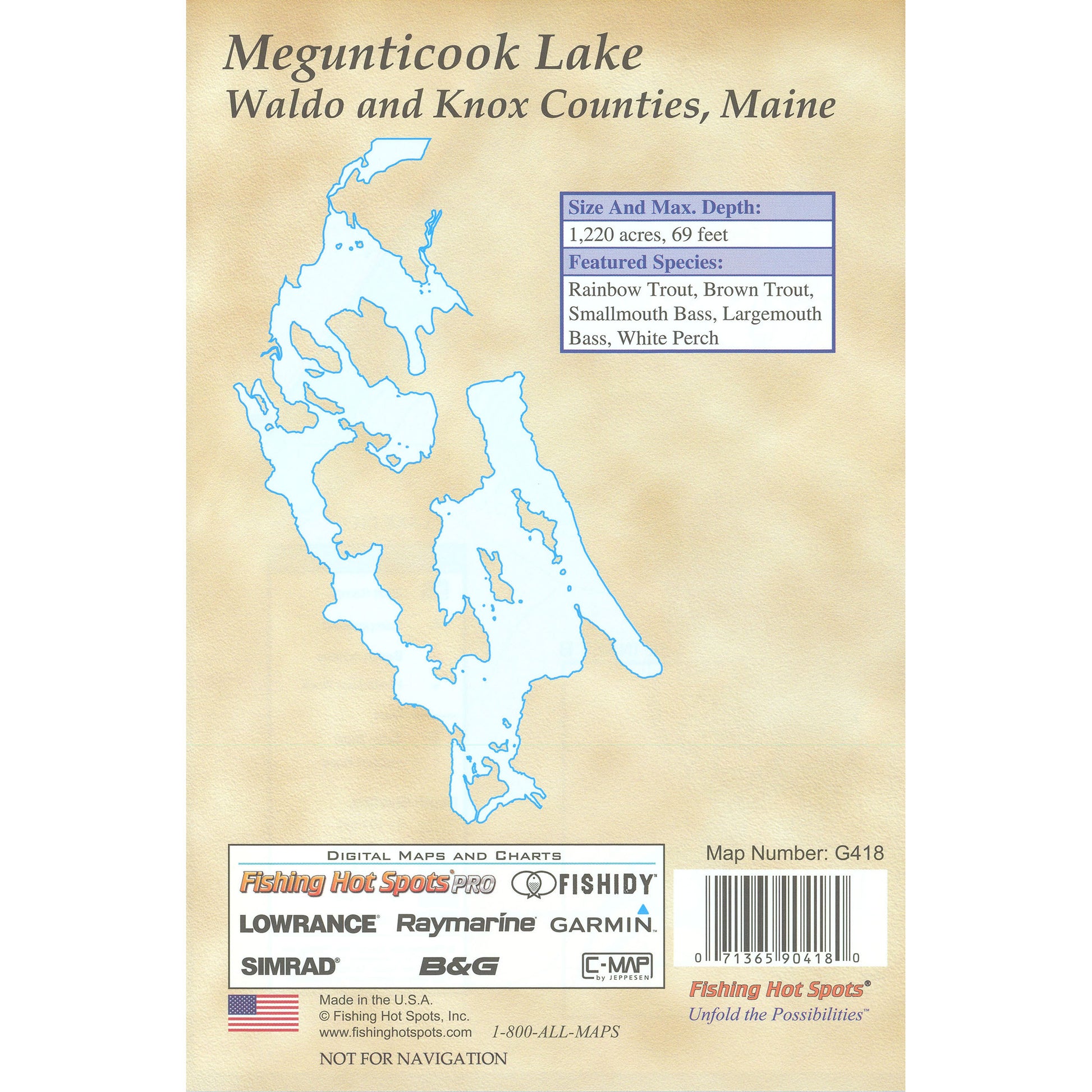 Megunticook Lake Fishing Map