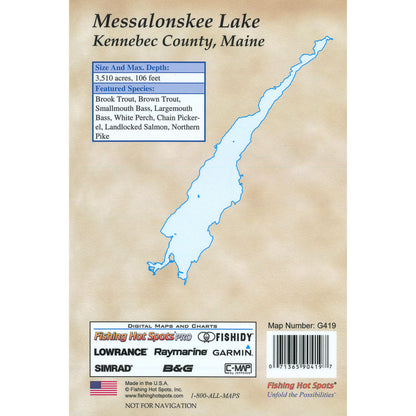 Messalonskee Lake Fishing Map