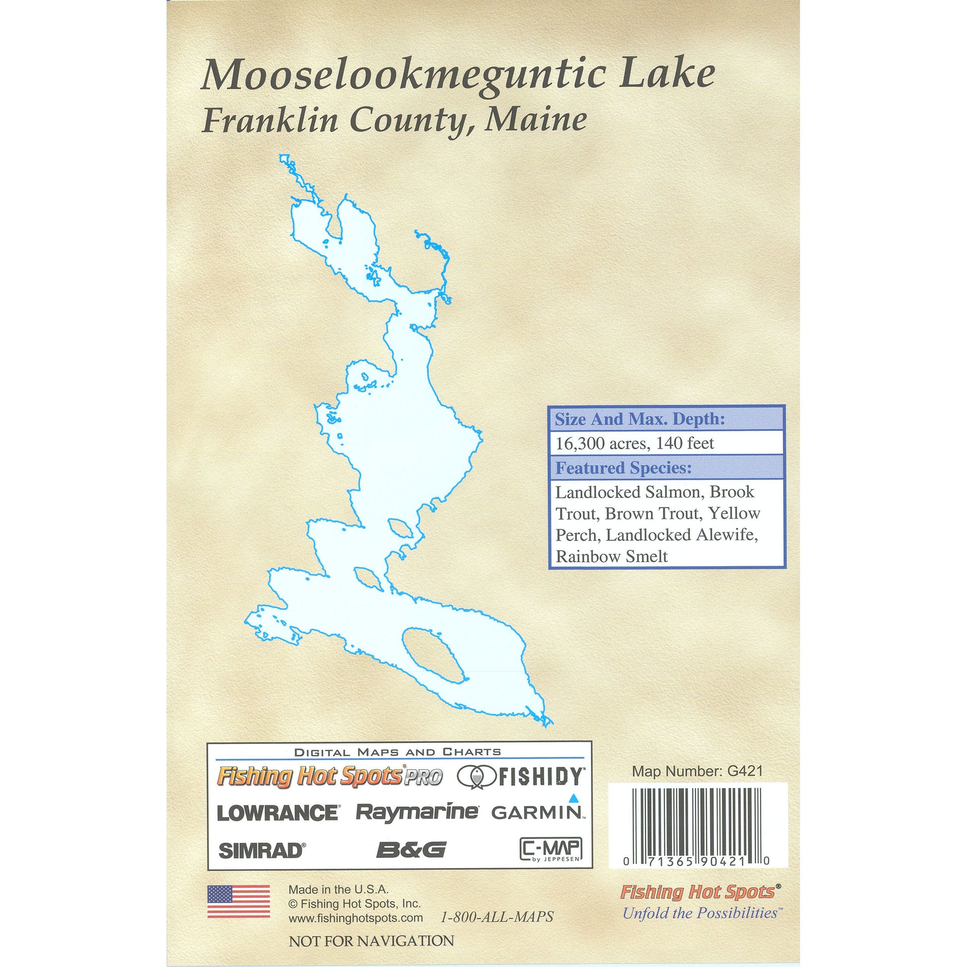 Mooselookmeguntic Lake fishing map