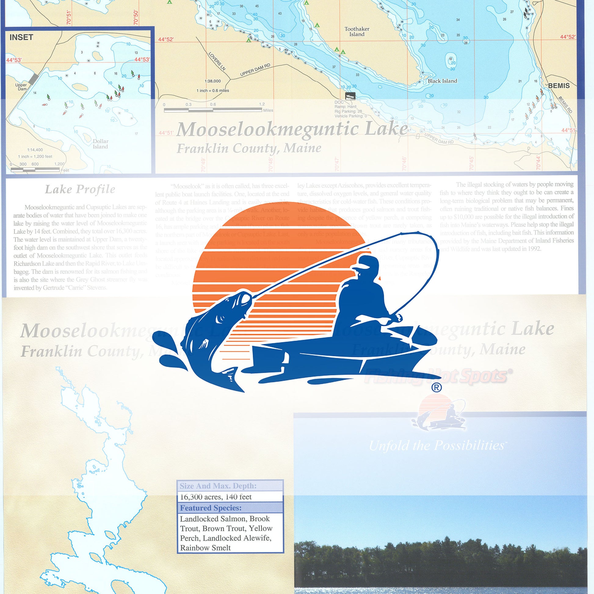 Mooselookmeguntic Lake fishing map
