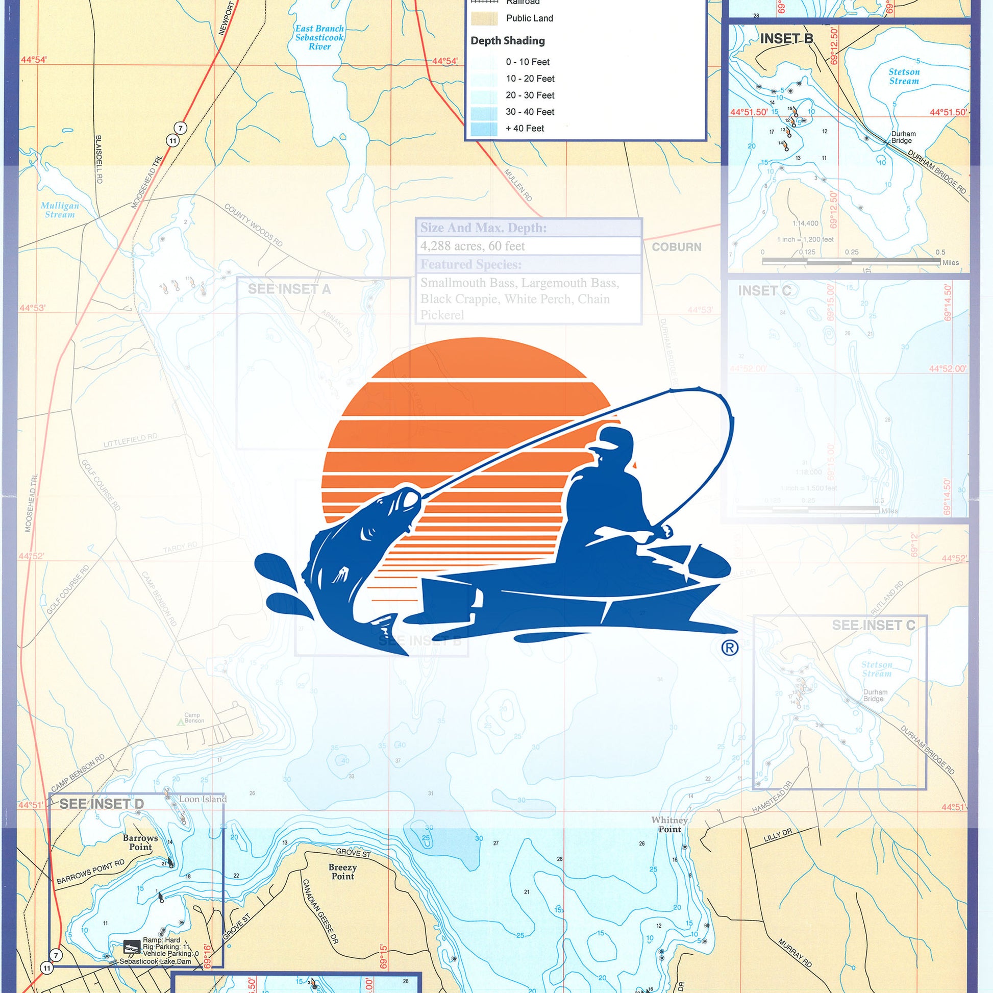 Sebasticook Lake Fishing Map
