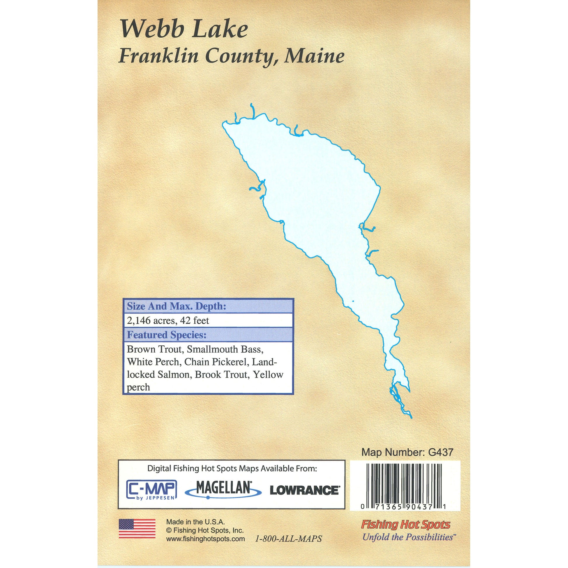 Webb Lake Fishing Map (Franklin County)