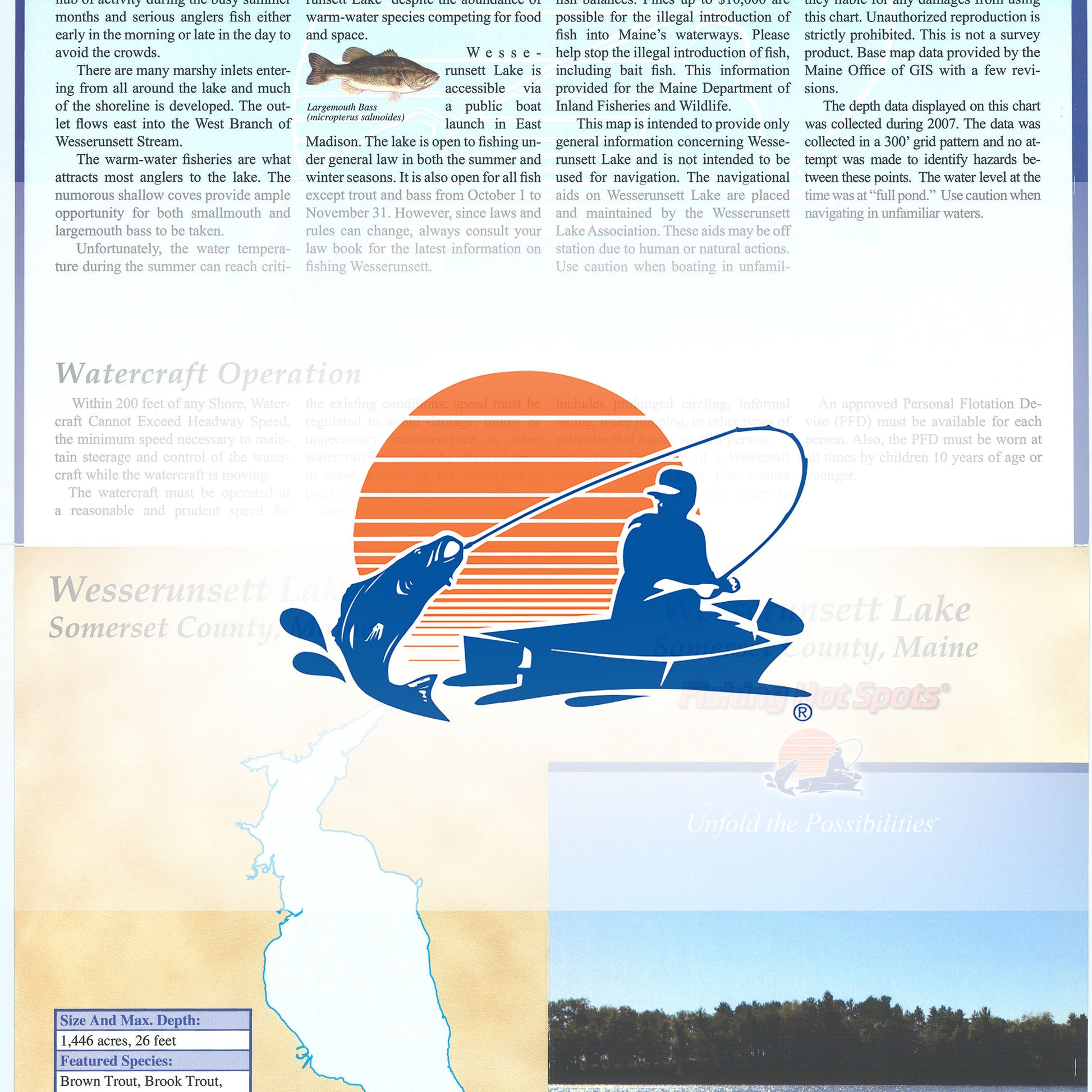 Wesserunsett Lake Fishing Map