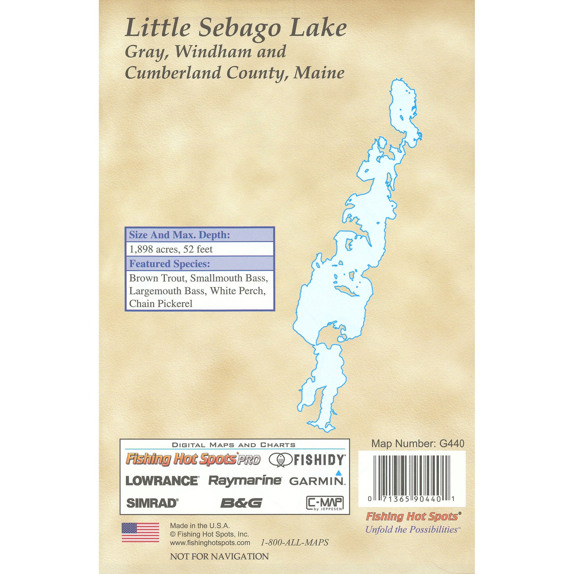 Little Sebago Lake Fishing Map