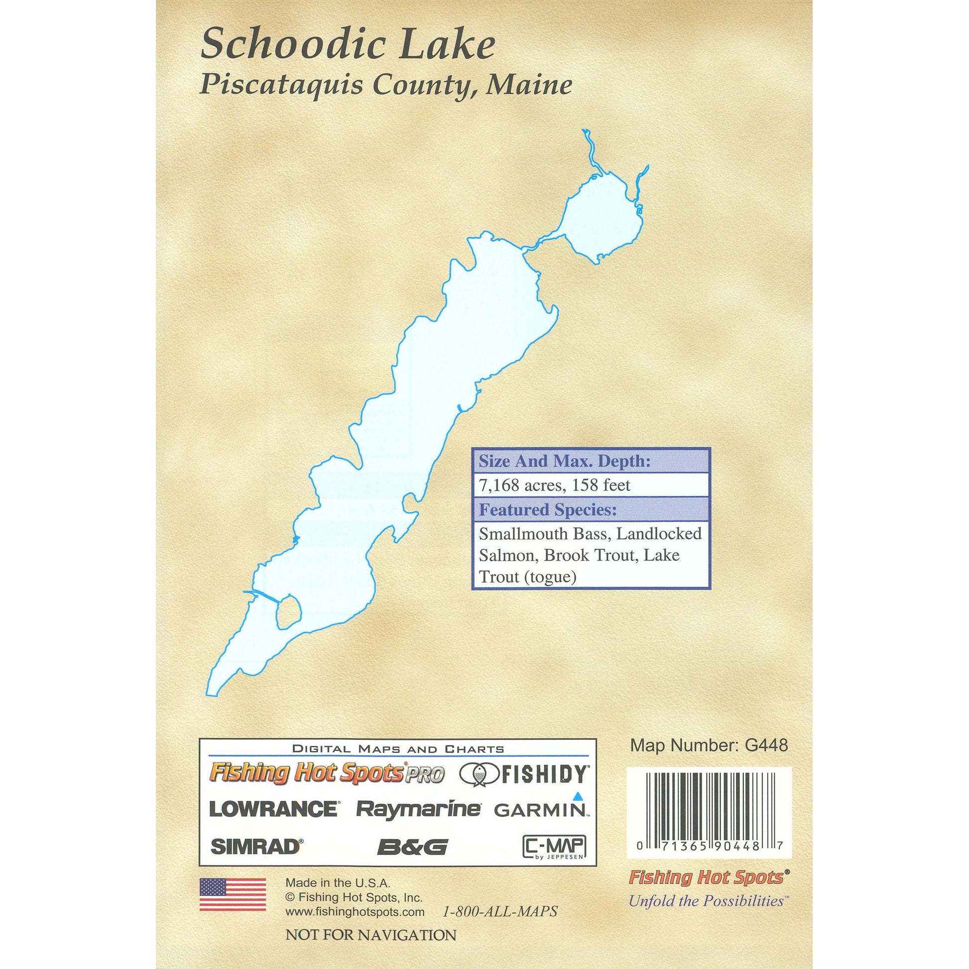 Schoodic Lake Fishing Map