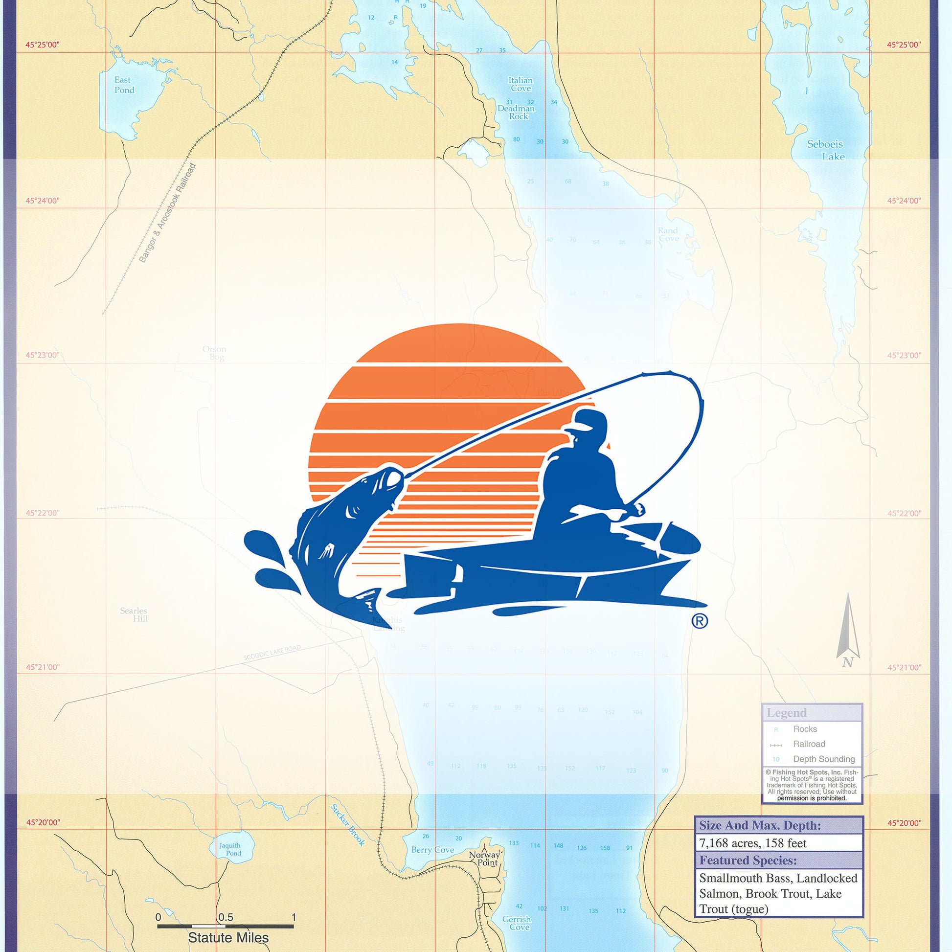 Schoodic Lake Fishing Map