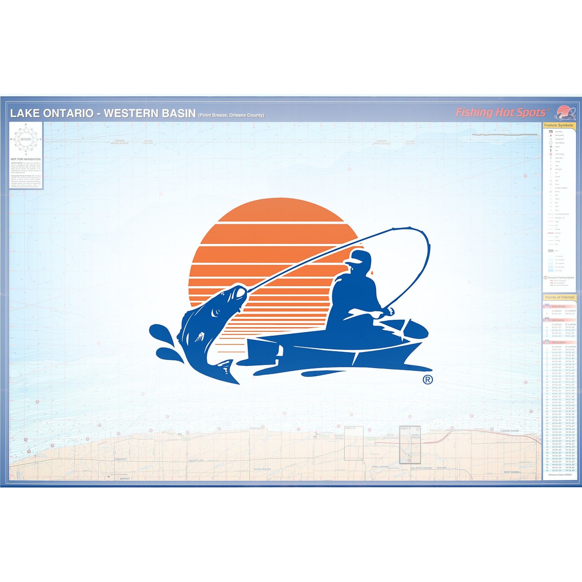 Lake Ontario Fishing Map, Western Basin (Point Breeze)