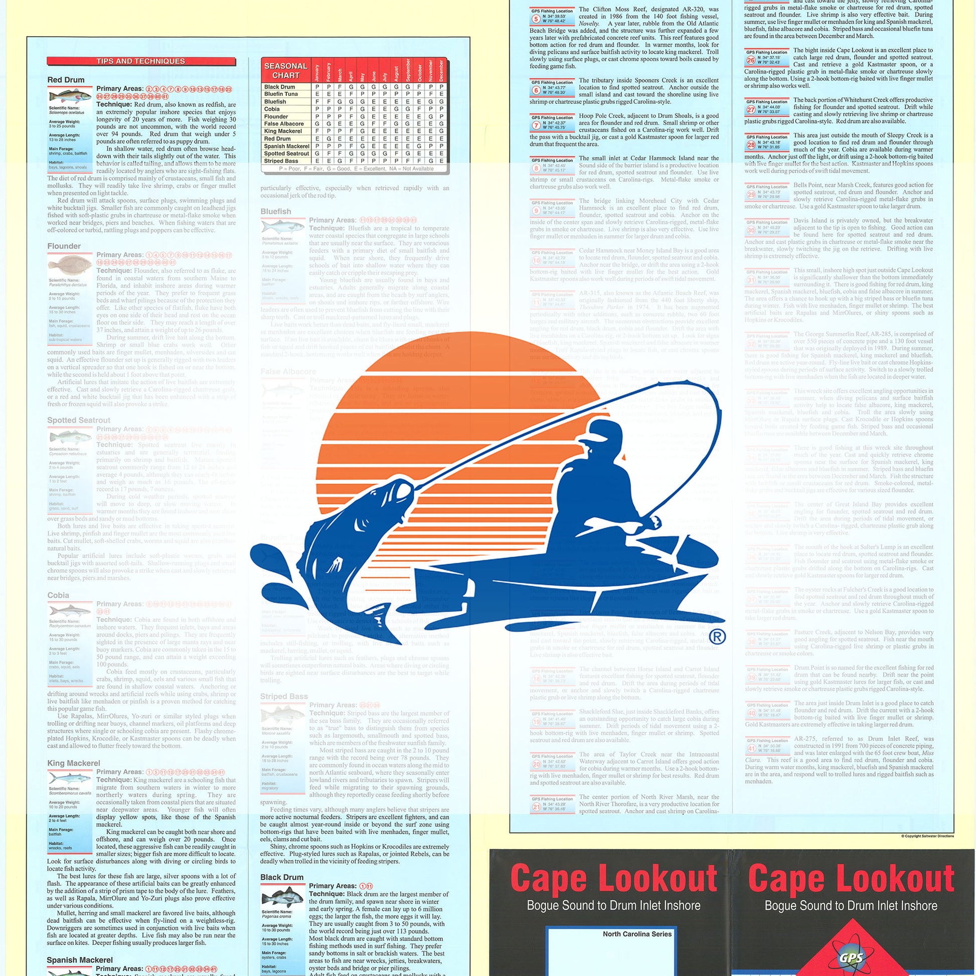 Cape LookoutBogue Sound to Drum Inlet Inshore Fishing Map