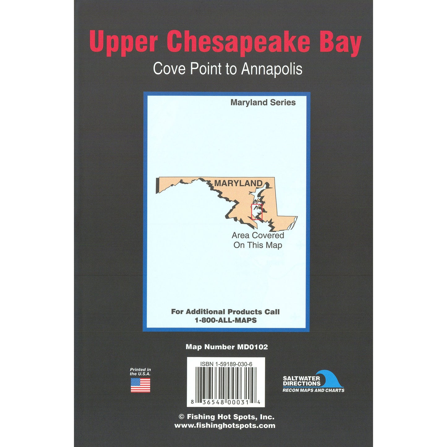 Upper Chesapeake Bay  Cove Point to Annapolis Fishing Map
