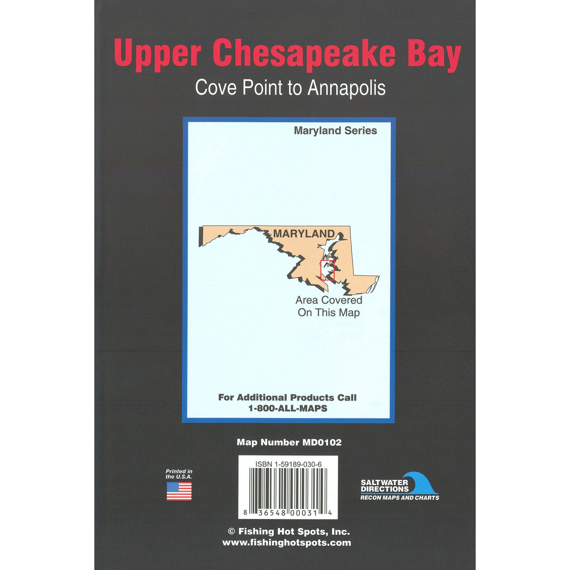 Upper Chesapeake Bay  Cove Point to Annapolis Fishing Map