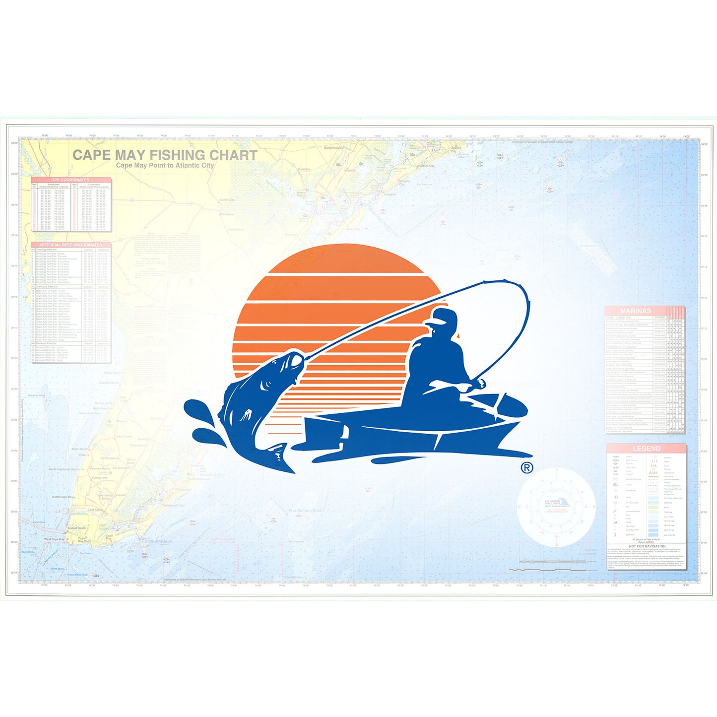 Cape May Fishing Map  Cape May to Atlantic City