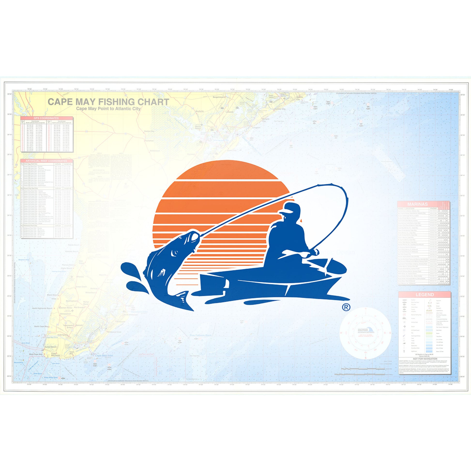 Cape May Fishing Map  Cape May to Atlantic City