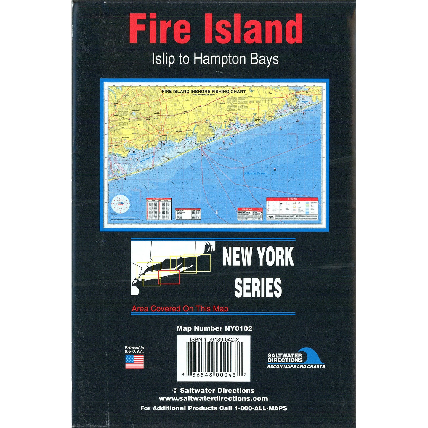 Fire Island InshoreIslip to Hampton Bays Fishing Map