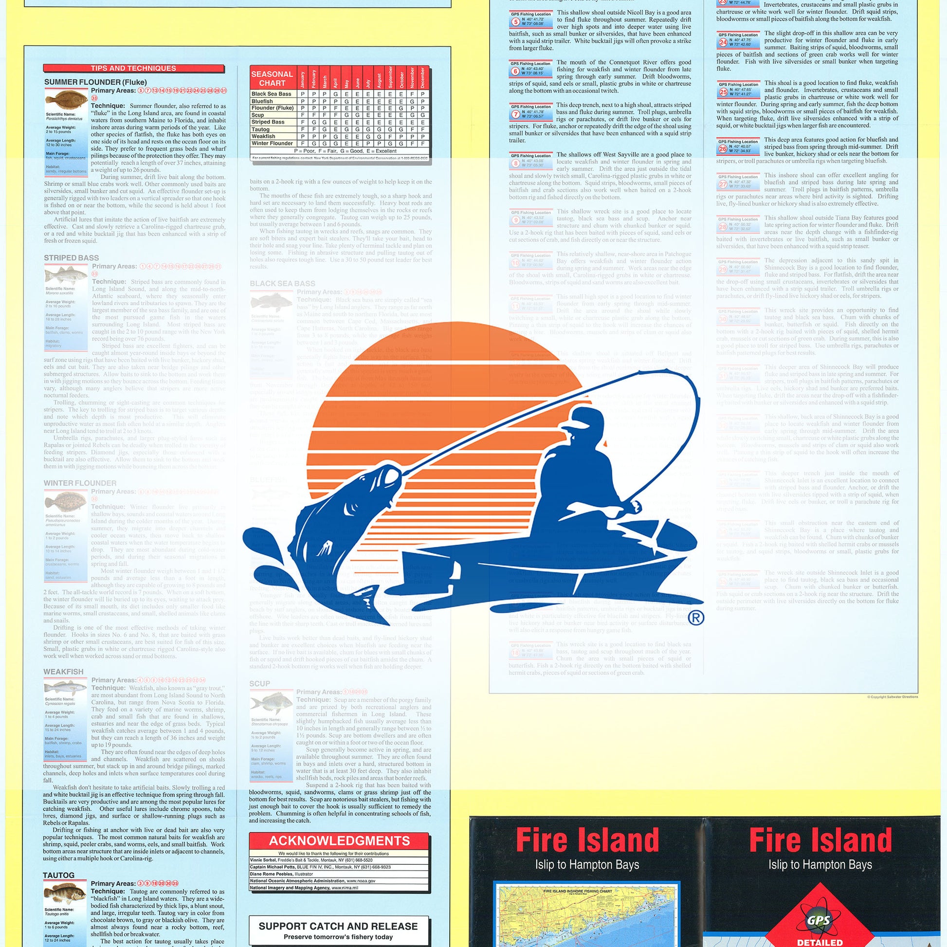 Fire Island InshoreIslip to Hampton Bays Fishing Map