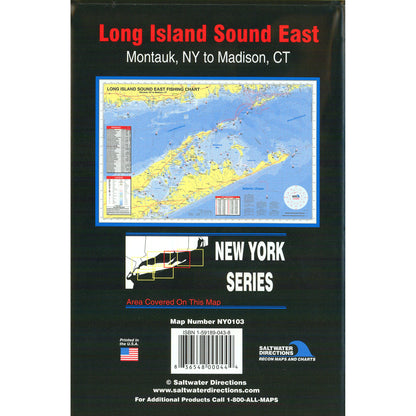 Long Island Sound EastMontauk NY to Madison CT Fishing Map