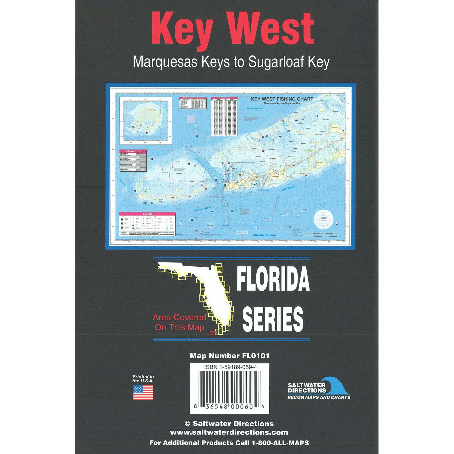 Key West  Marquesas Keys to Sugarloaf Key Fishing Map