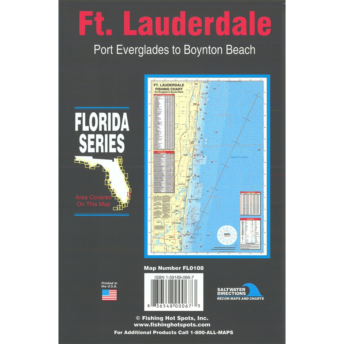 Ft. Lauderdale  Port Everglades to Boynton Beach Fishing Map