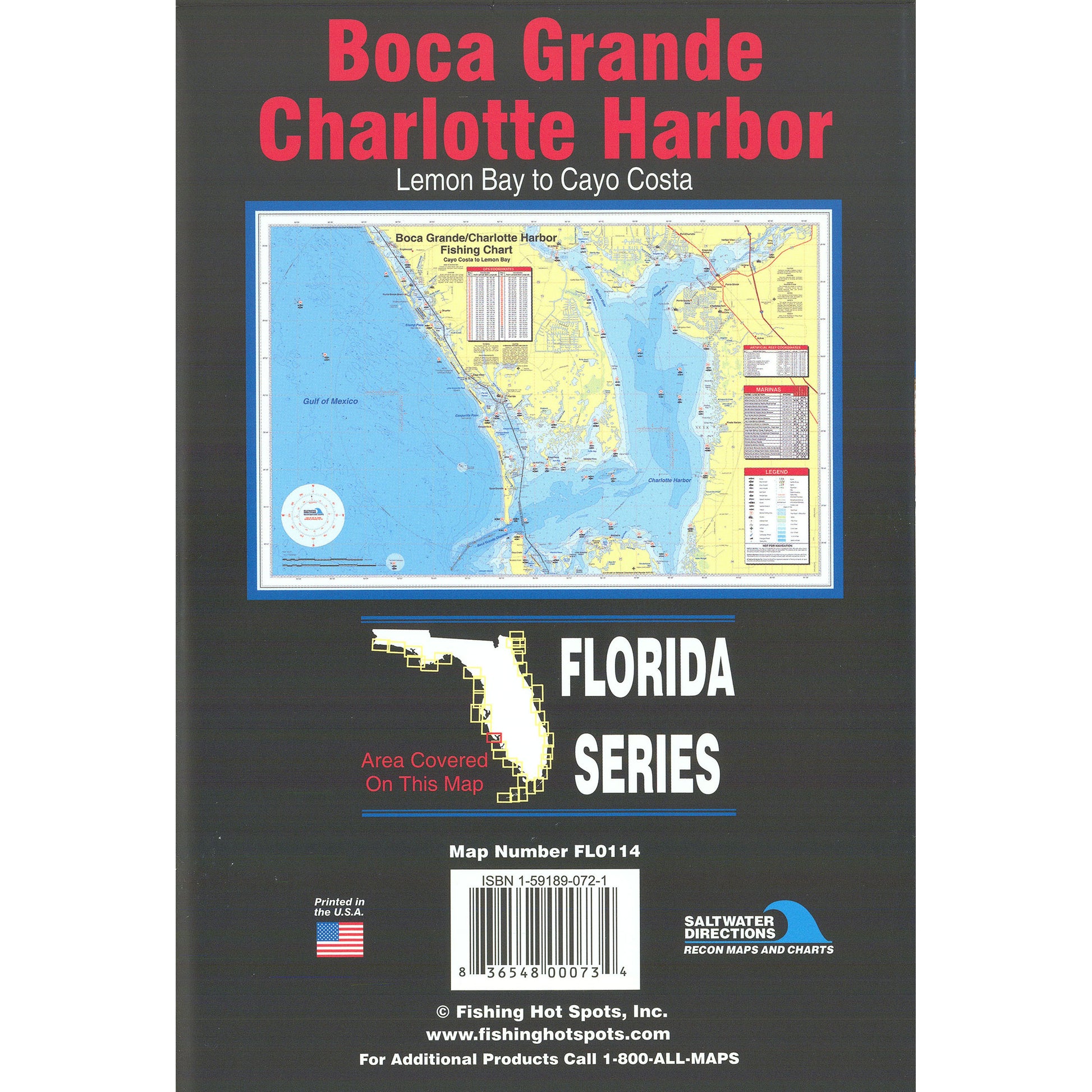 Boca Grande/Charlotte Harbor  Lemon Bay to Cayo Costa Fishing Map